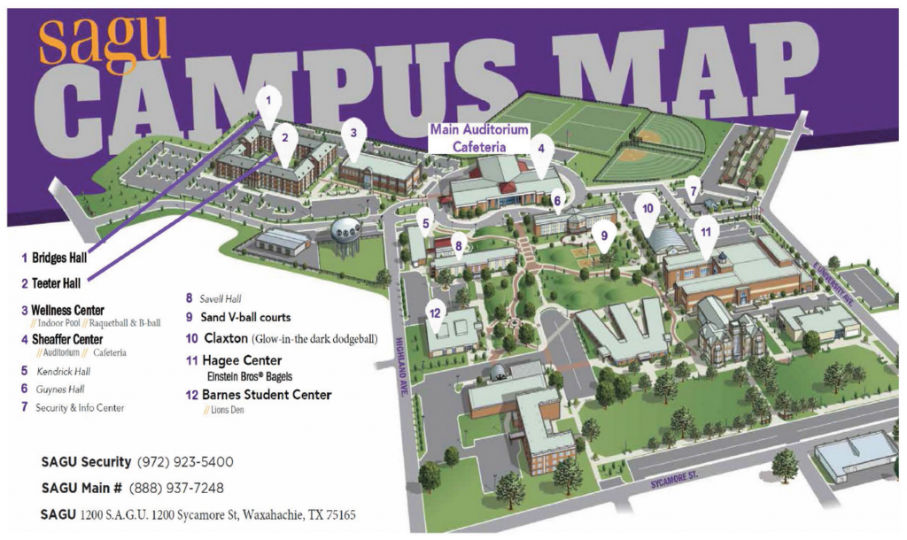 SAGU campus map – Encounter God's Presence